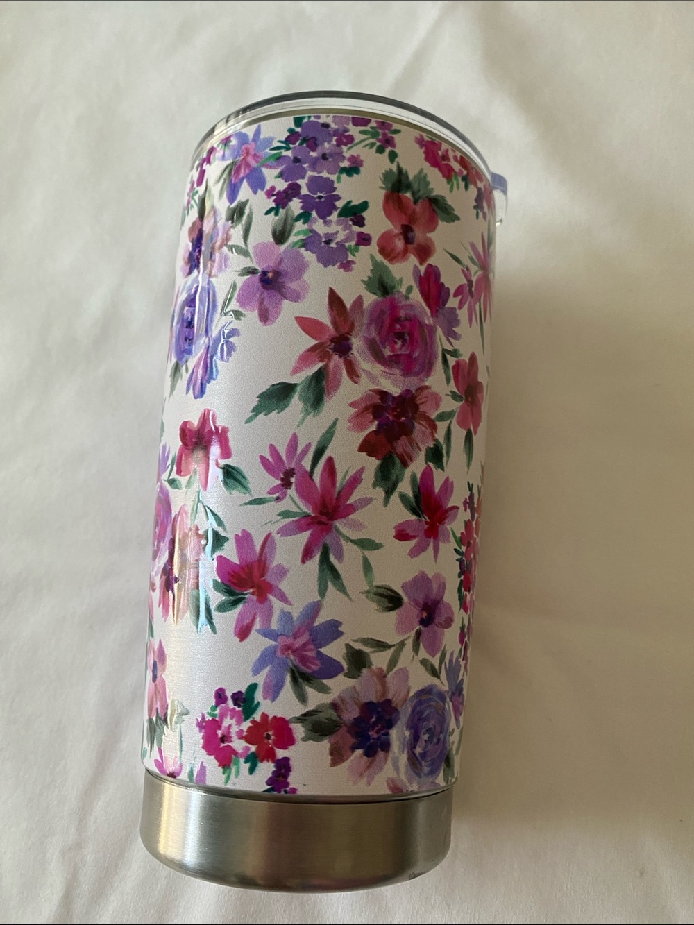 Floral Insulated Tumbler - Pink & Purple Flowers